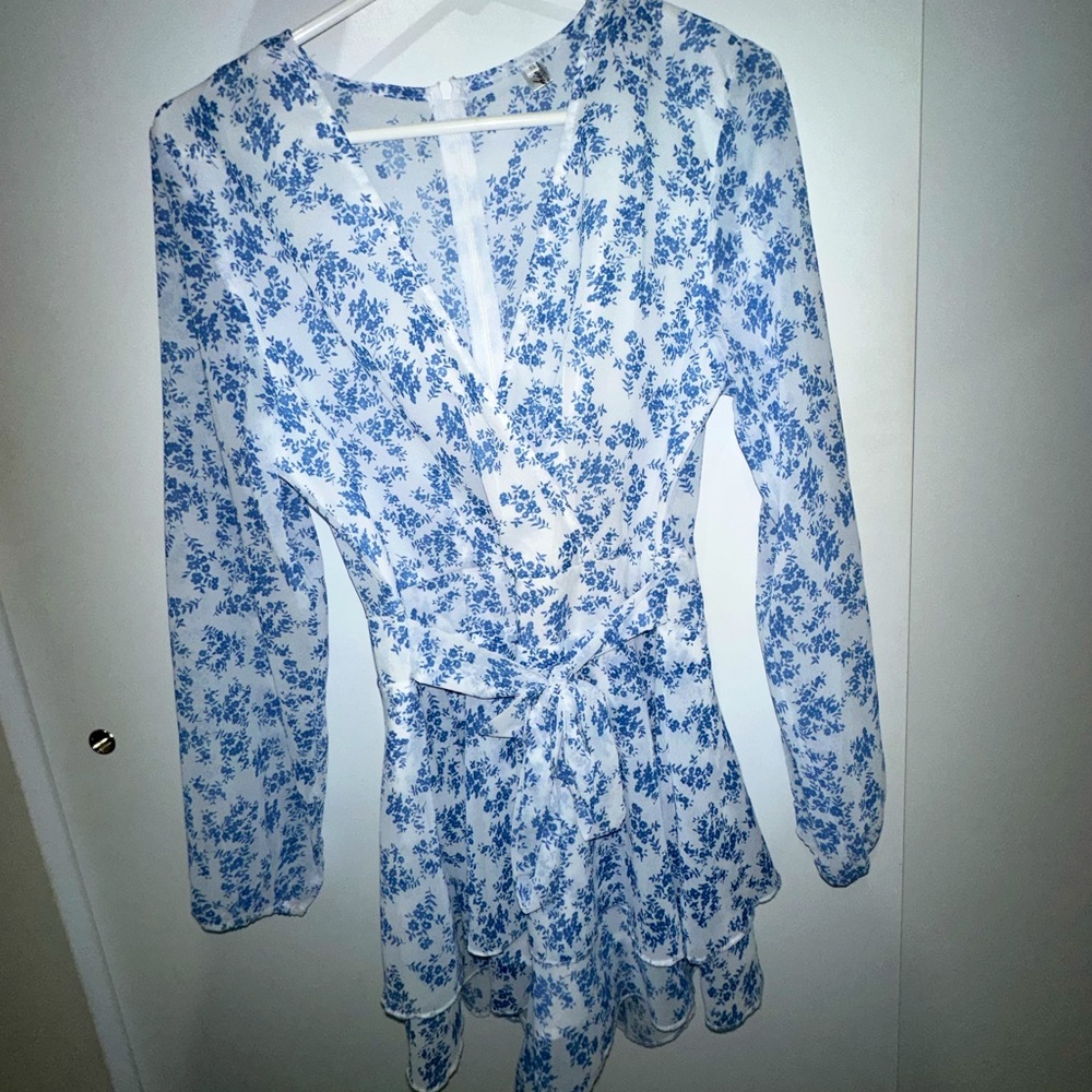 Floral blue and white dress